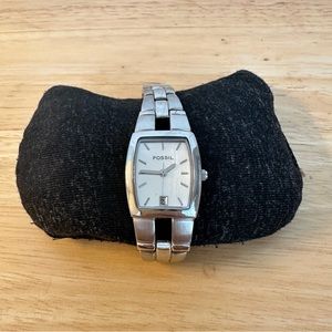Silver Fossil Watch